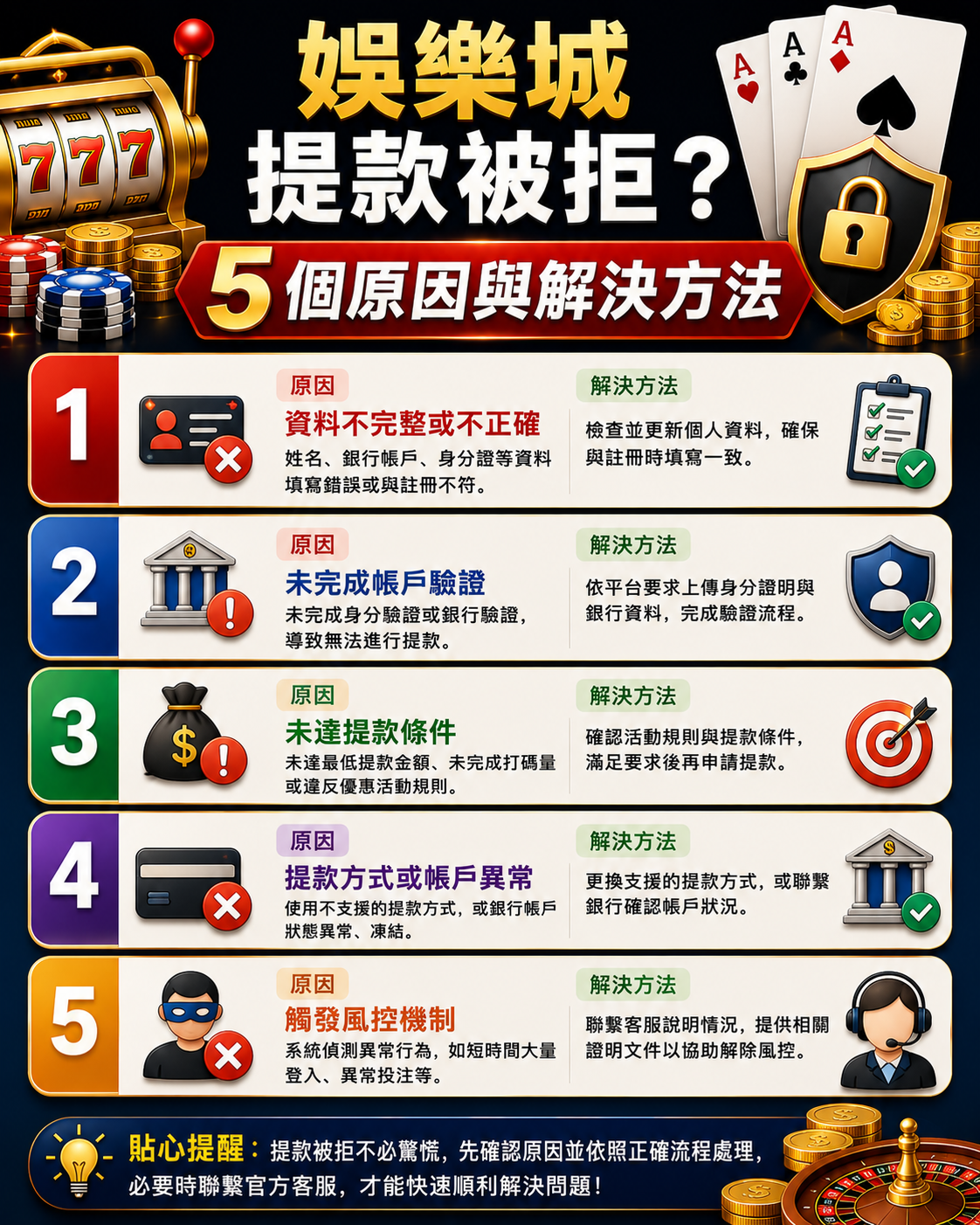 為什麼我的娛樂城提款會被拒?了解常見原因和解決辦法