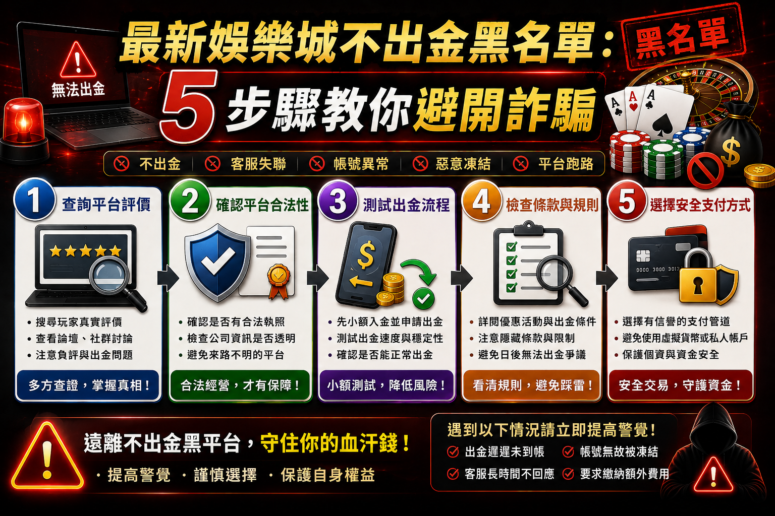 如何避免娛樂城出金問題?這5個步驟教你辨別風險!