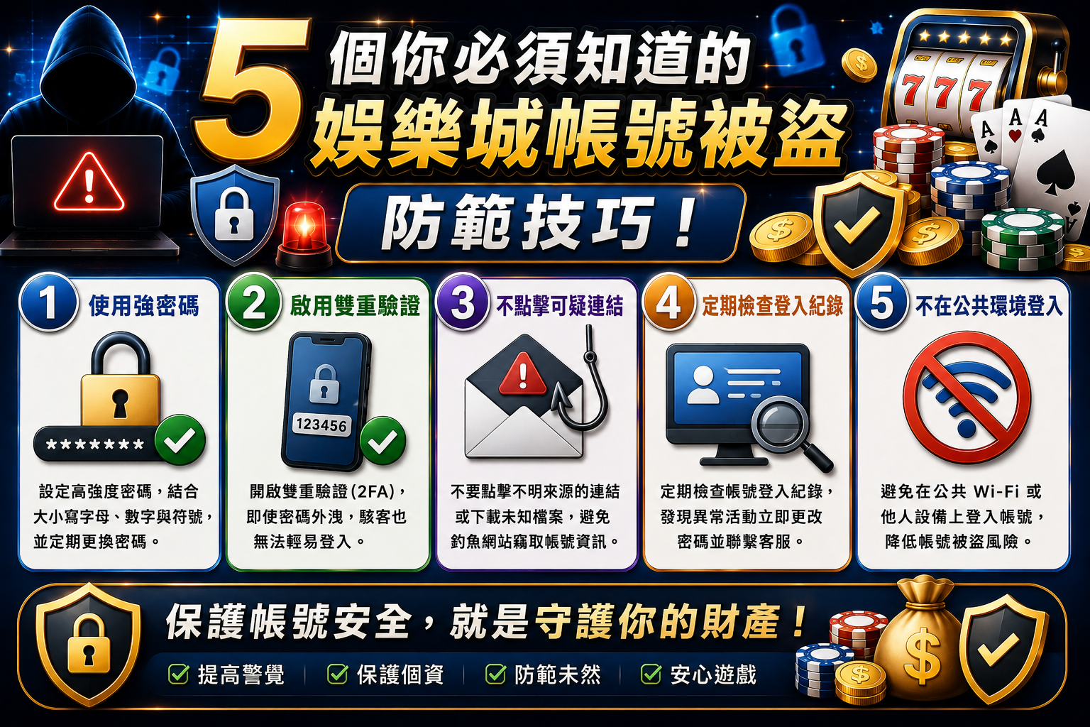 如何有效防範娛樂城帳號被盜?這五招必學!