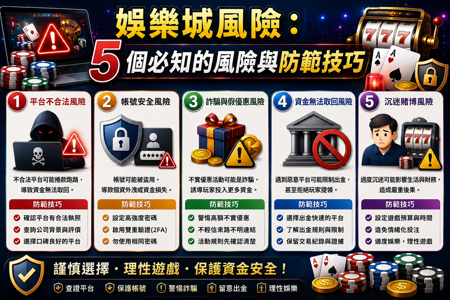 你知道娛樂城有哪些隱藏風險嗎？5 種防範技巧教你避開